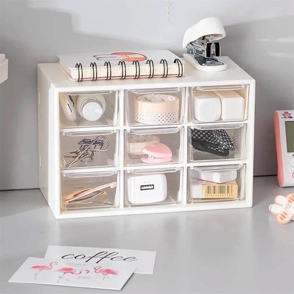 Organizador Mini Gaveteiro Com 9 Gavetas Para Maquiagem/Joias/Papelaria