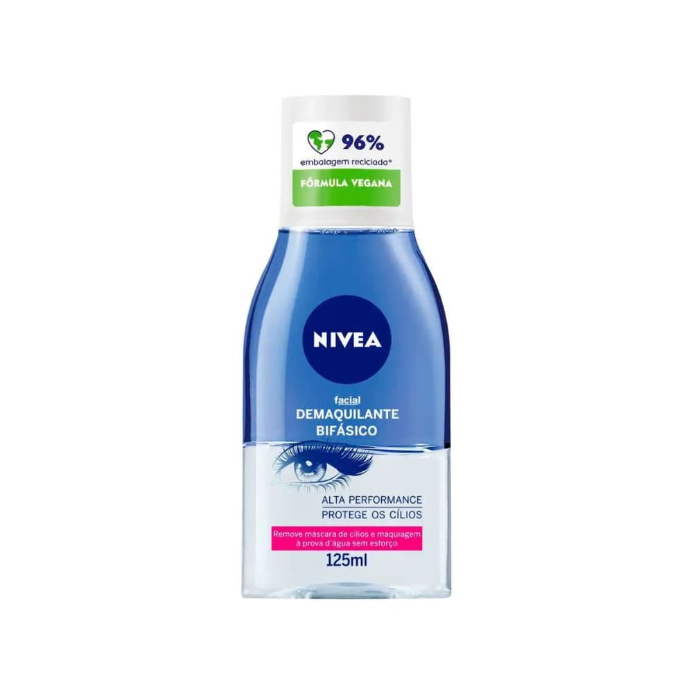 Demaquilante Bifásico NIVEA Facial 125ml | Com Biotina | Remove Maquiagem e Cuida dos Cílios