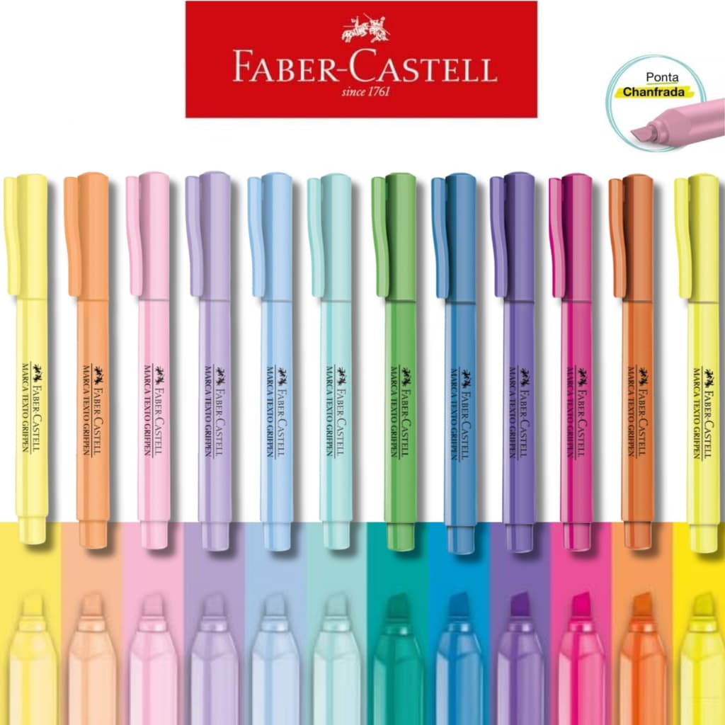 Caneta Marca-Texto Grifpen Todas As Cores Faber-Castell Kit e Unidade