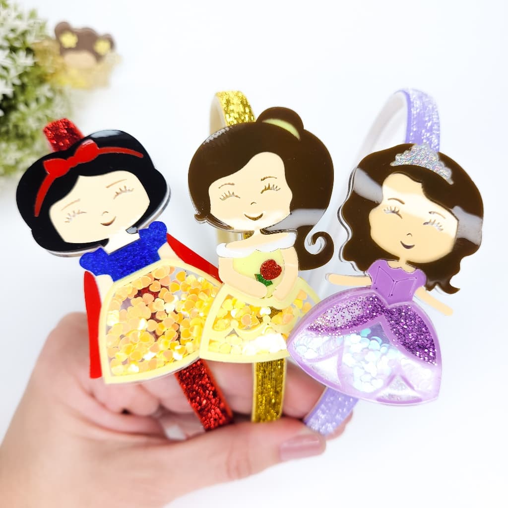 Tiara PRINCESA Alta Qualidade Acrílico / Branca de Neve / Bela / Sofia / Arco Infantil / Acessório de Cabelo