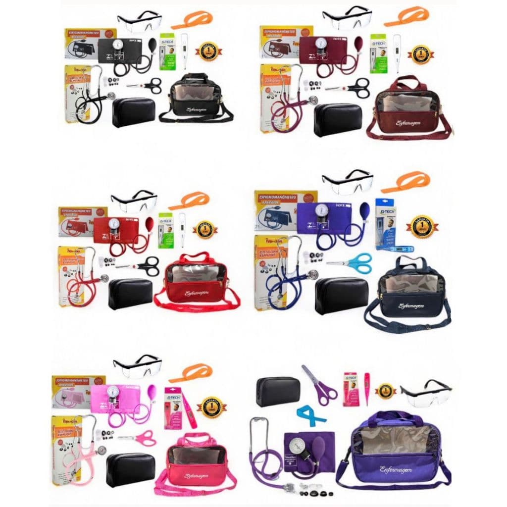 kit enfermagem completo varias cores