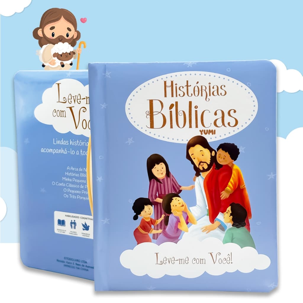 Bíblia Do Bebê Livro Infantil Histórias Bíblicas Menino Menina Colecionável Almofadado Folhas Duras Premium