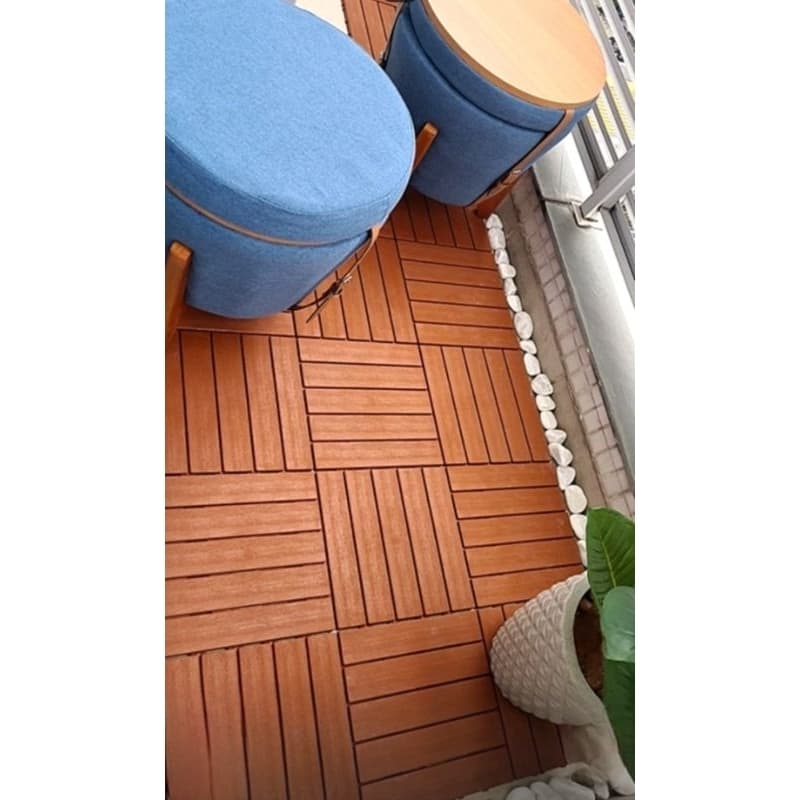 KIT 20 Decks modular plástico textura madeira sacada jardim