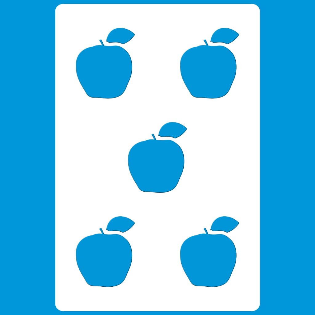 Stencil 8 X 12 Mini Maçanzinhas Molde Vazado Pintura Tecido Mdf Madeira Parede Camiseta Pano Prato