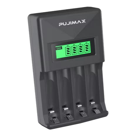 Carregador de Pilhas Recarregáveis Pujimax AAA ou AA com Indicador de Led