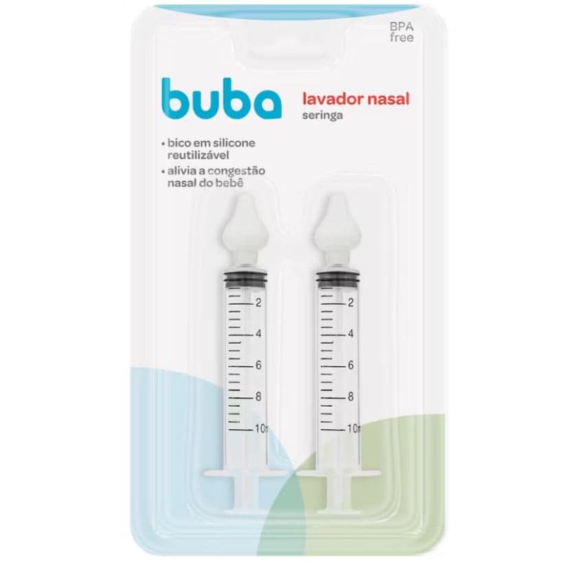 Lavador Nasal Seringa BUBA Com Ponta Em Silicone 2 Unidades