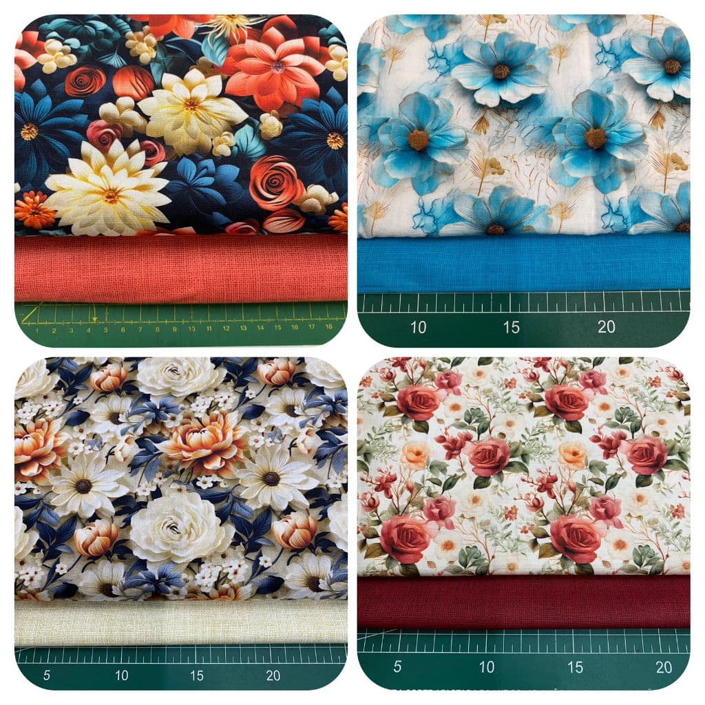 Kit 1 Tecido Tricoline Digital 100% Algodão (0,5 X 1,5 MT) + 1 Composê Tecido Tricoline 100% Algodão (0,5 X 1,5MT)