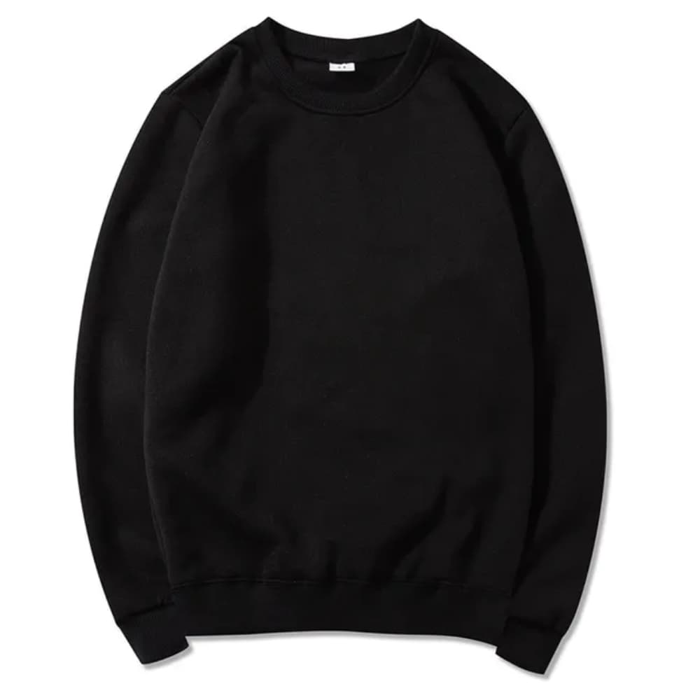 Moletom Gola Redonda Casaco liso Sem Capuz Flanelado De Frio Masculino E Feminino