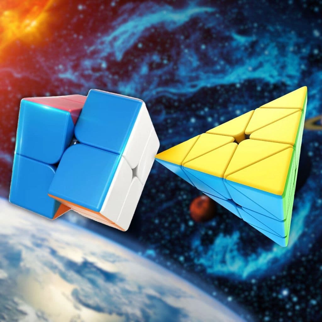 Kit Cubos Mágicos 2x2x2 + Pirâmide Profissionais Movimentos Suaves Giros Rápidos Lubrificados