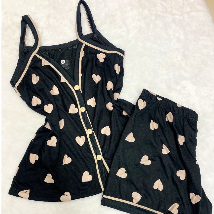 Pijama Americano Feminino Verão Alça Blogueira Amamentação Com Botões