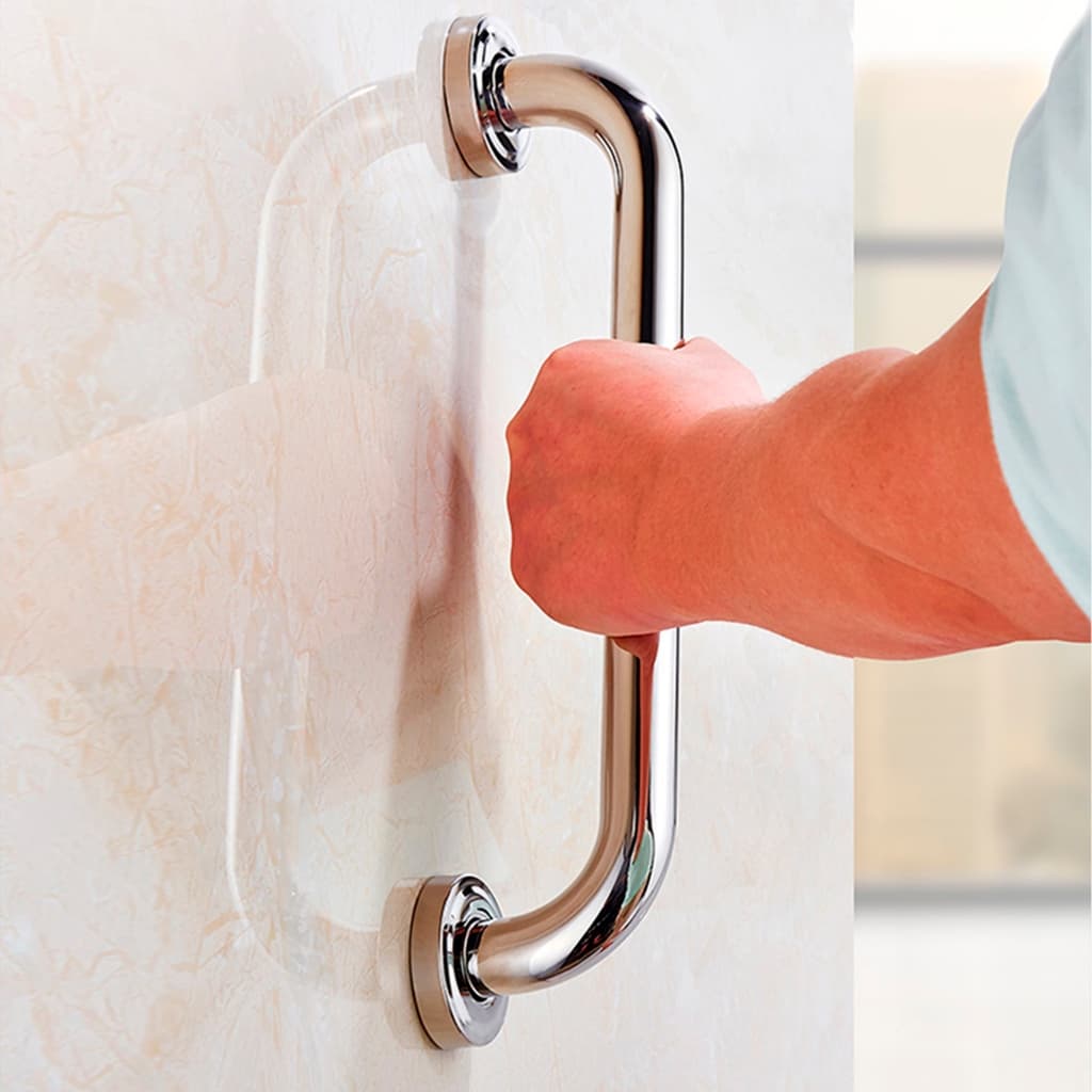 Alça de Apoio Banheiro Barra Inox 30cm 40cm 50cm 60cm Cadeirante Idoso Deficiente Acessibilidade