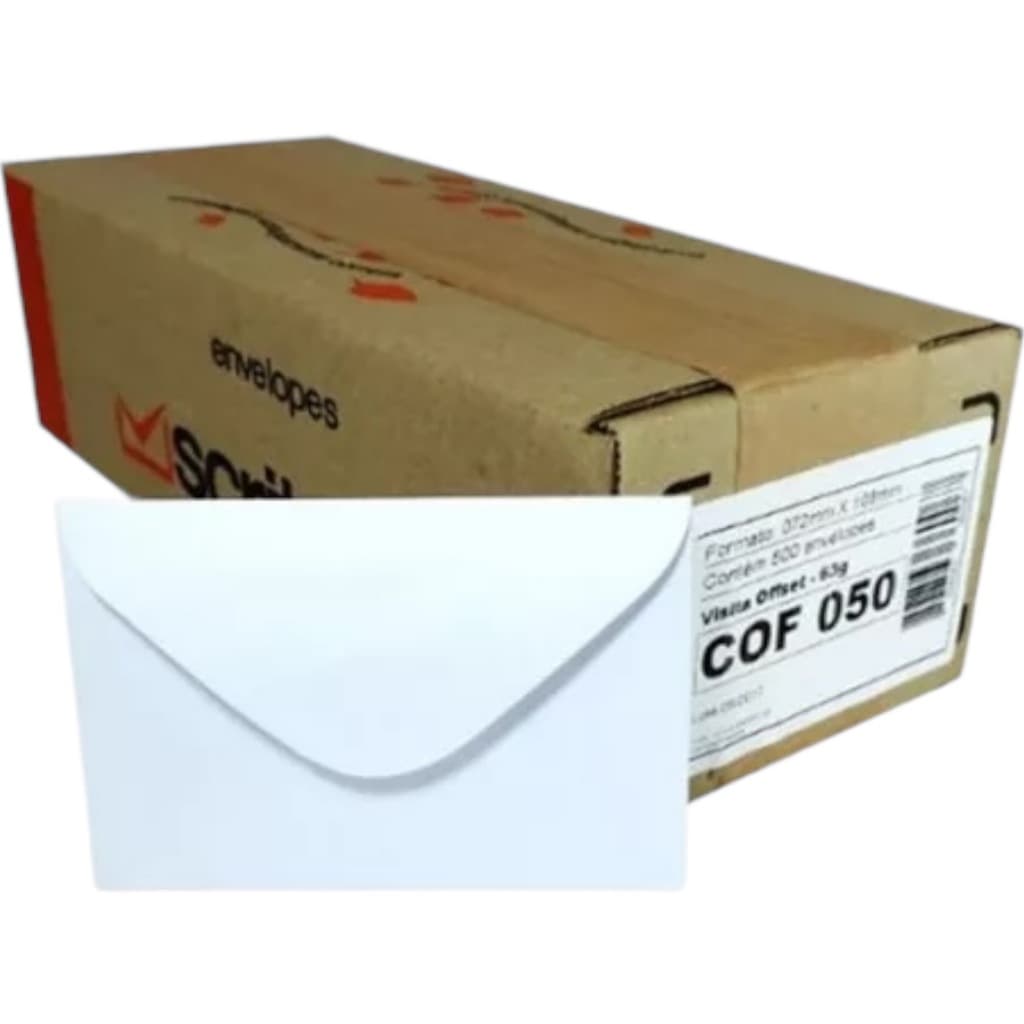 Envelope Branco 7x10cm Visita 63g Cof50 Pequeno Com 500 Und