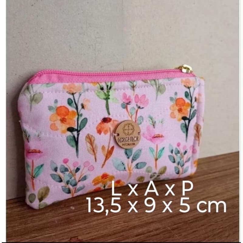 bolsinha mini carteira expansivel mini nécessaire com profundidade