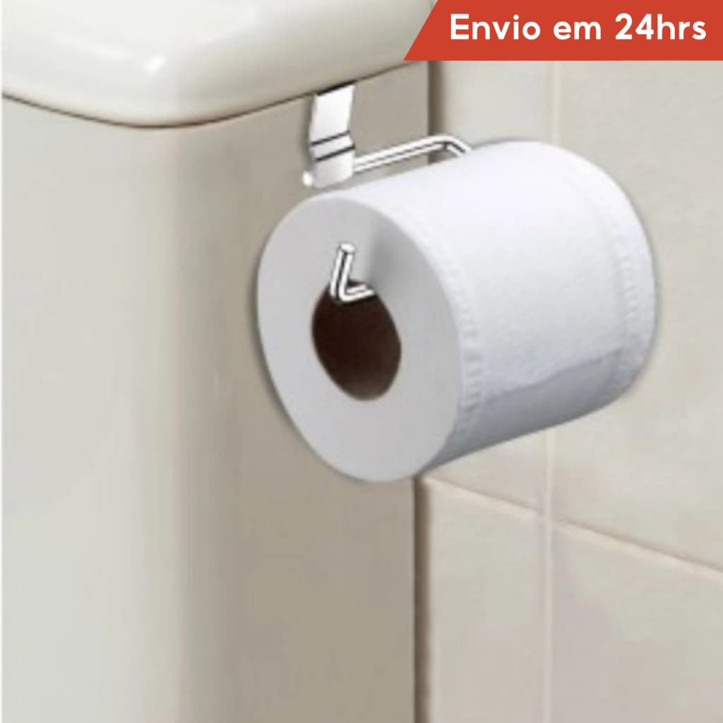 Suporte De Papel Higiênico Para Encaixar Na Caixa Acoplada De Descarga Aço Cromado