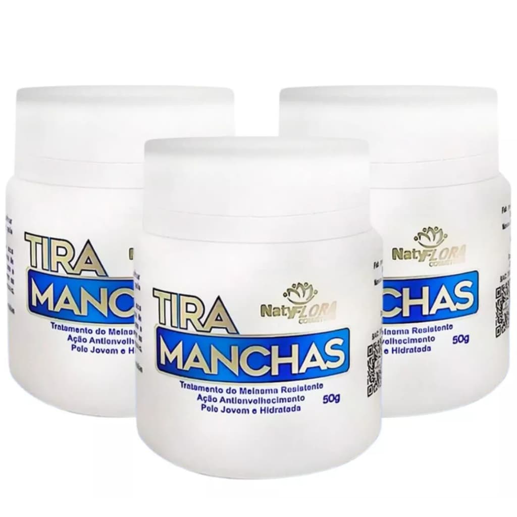 Kit 3 Pomada Tira Manchas 50g - Combate Melasma, Hidratante, Anti Envelhecimento, Acne