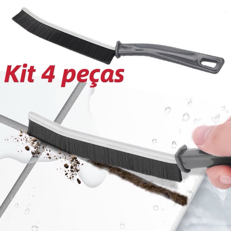 Kit 4 peças Escova De Limpeza Gap , Multifuncional Ferramenta Com Fendas Para Banheiro , De Rasgos Fenda De Cerdas Duras