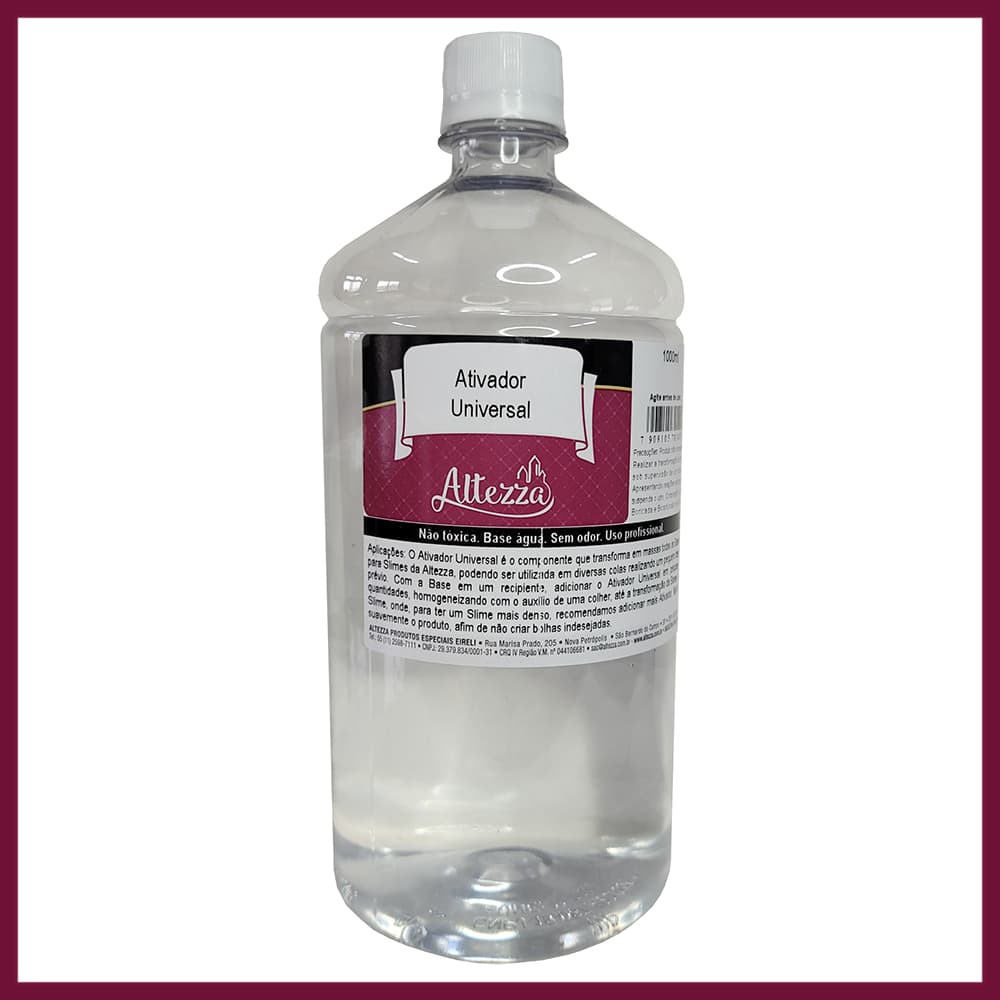Ativador de Slime 1 Litro Universal Premium Para Cola Slime - Combos Criativos Creations Art - Escolha o Seu Kit Altezza
