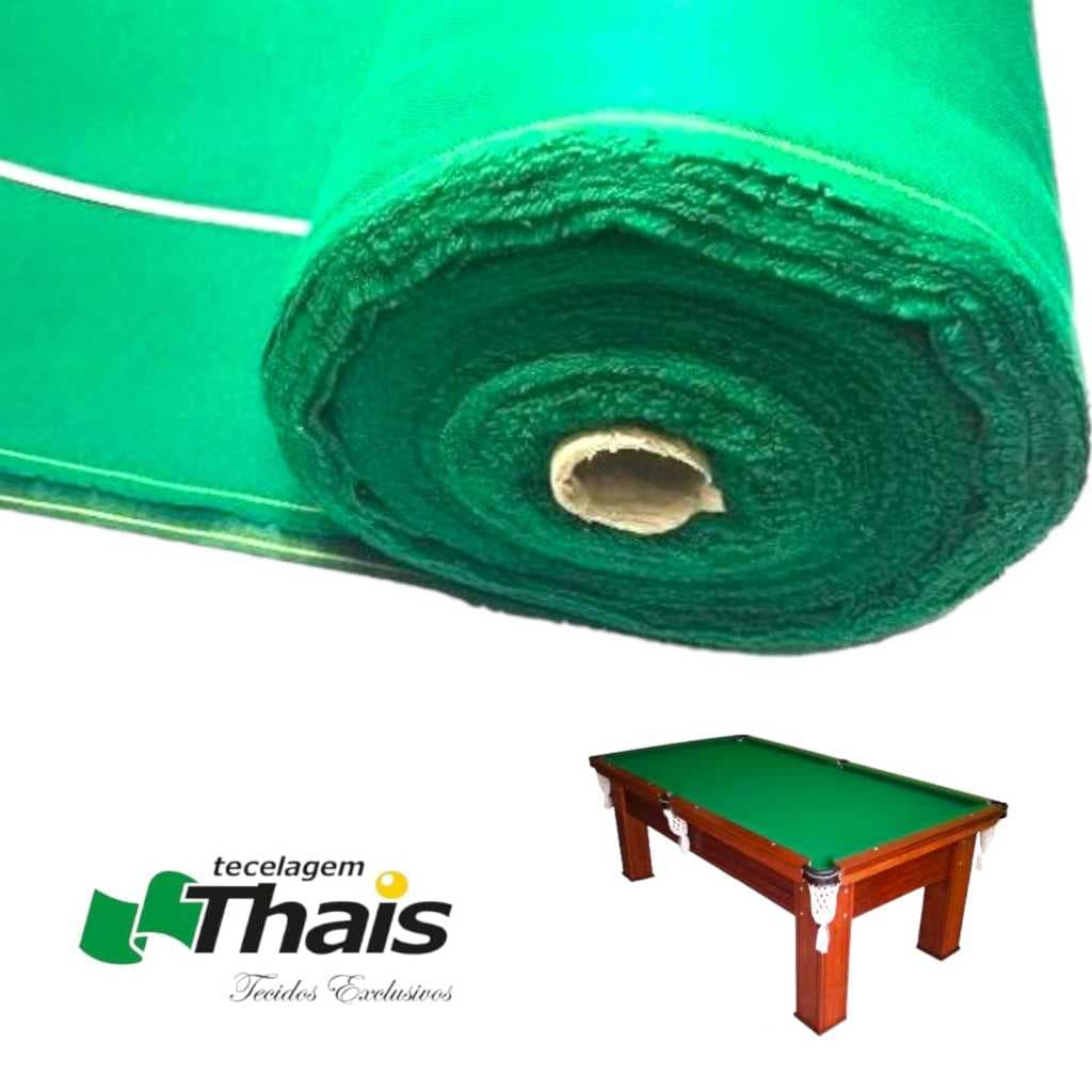 Pano Tecido Mesa de Sinuca 2,25 m x 1,30 m Forro Acrílico Verde Thais para Mesa de Sinuca Bilhar