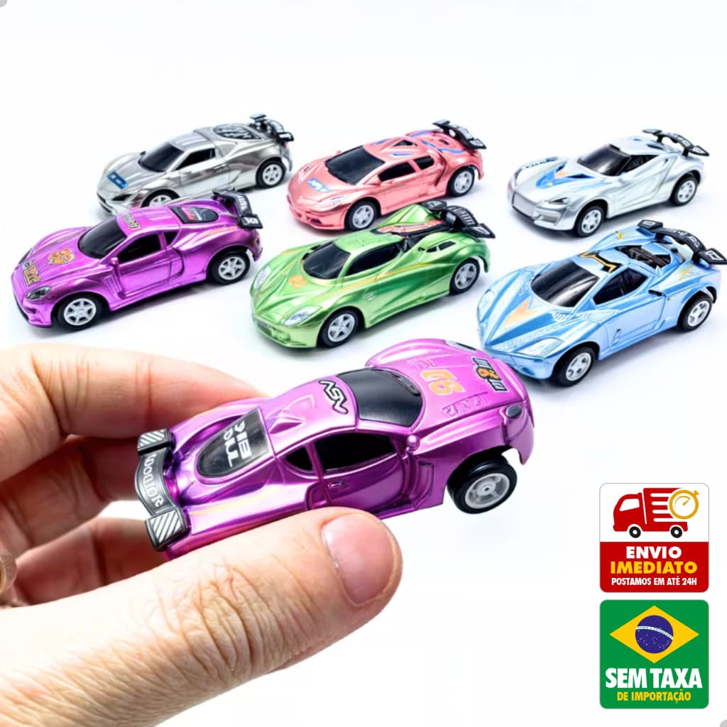 Kit 6 Carrinhos Fricção Mini Diversos Modelos Caminhão Esporte Formula 1 DuteToys