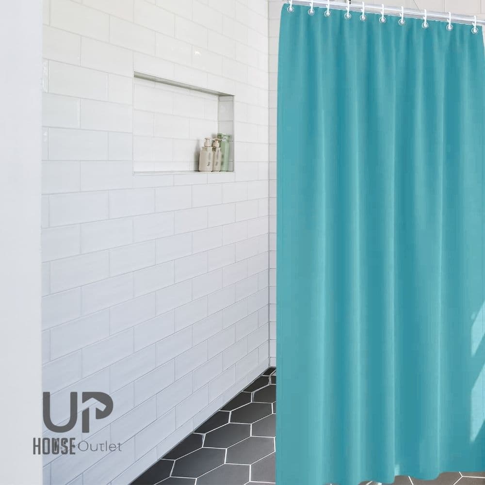 Cortina Box Lisa para Banheiro Antimofo Com Ganchos Cores PVC