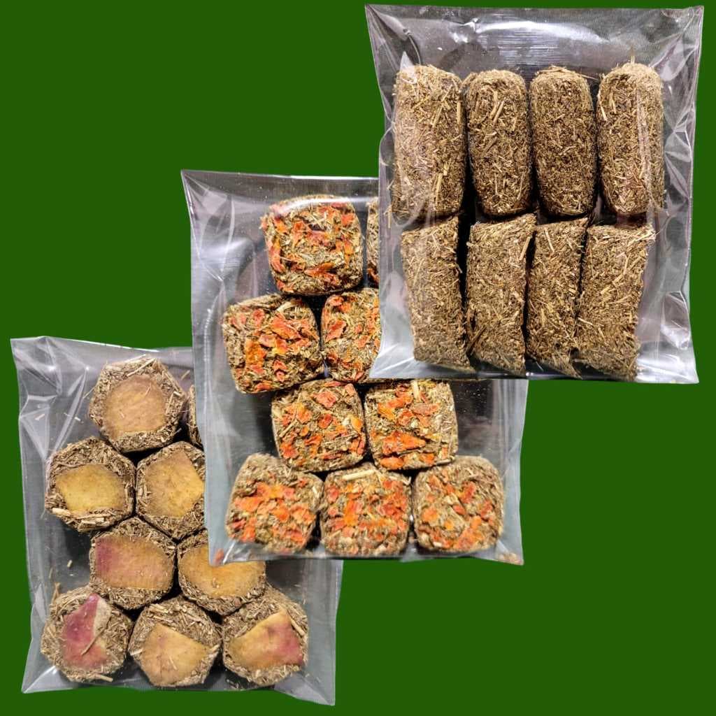 Kit Com 3 Petiscos Para Roedores (Coelho, Chinchila, Porquinho da Índia..)