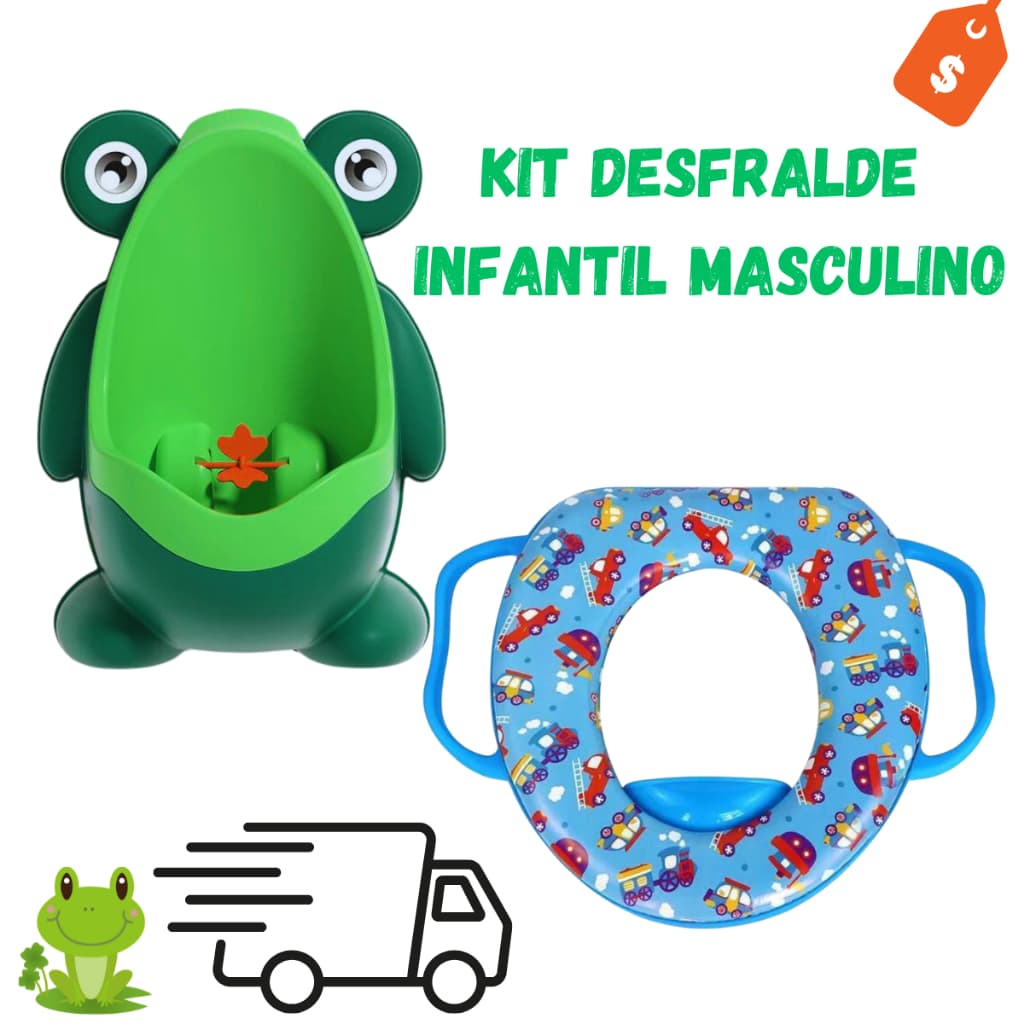 Penico Mictório sapinho + redutor de assento sanitário almofadado desfralde infantil meninos