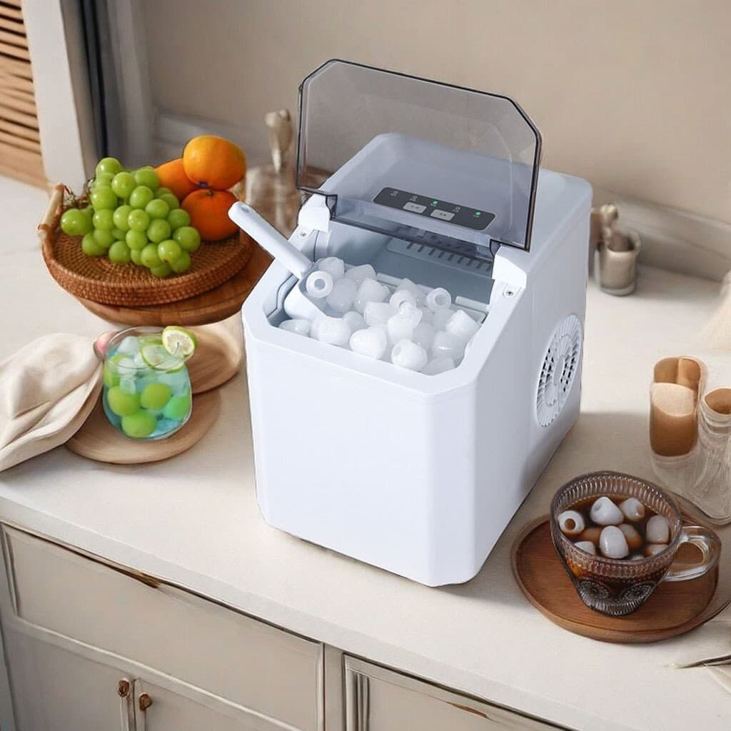Máquina de Fazer Gelo Ciclo Rápido 1,3L 12Kg Uso Doméstico Compacta Portátil-envio imediato
