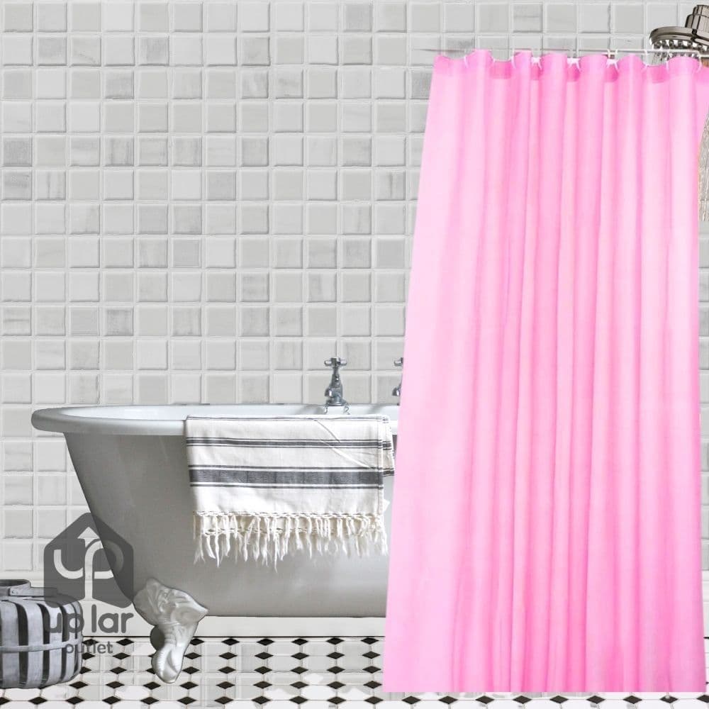 Cortina Box Lisa para Banheiro Antimofo Com Ganchos Cores PVC