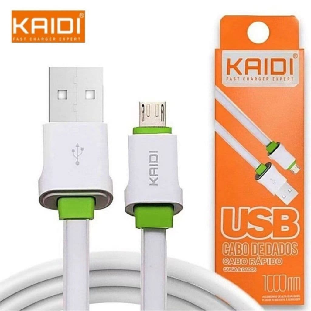 Cabo Carregador Turbo Rápido Reforçado V8 / Tipo C / iPhone 1M,2M LIGHTINING Original Kaidi Lehmox