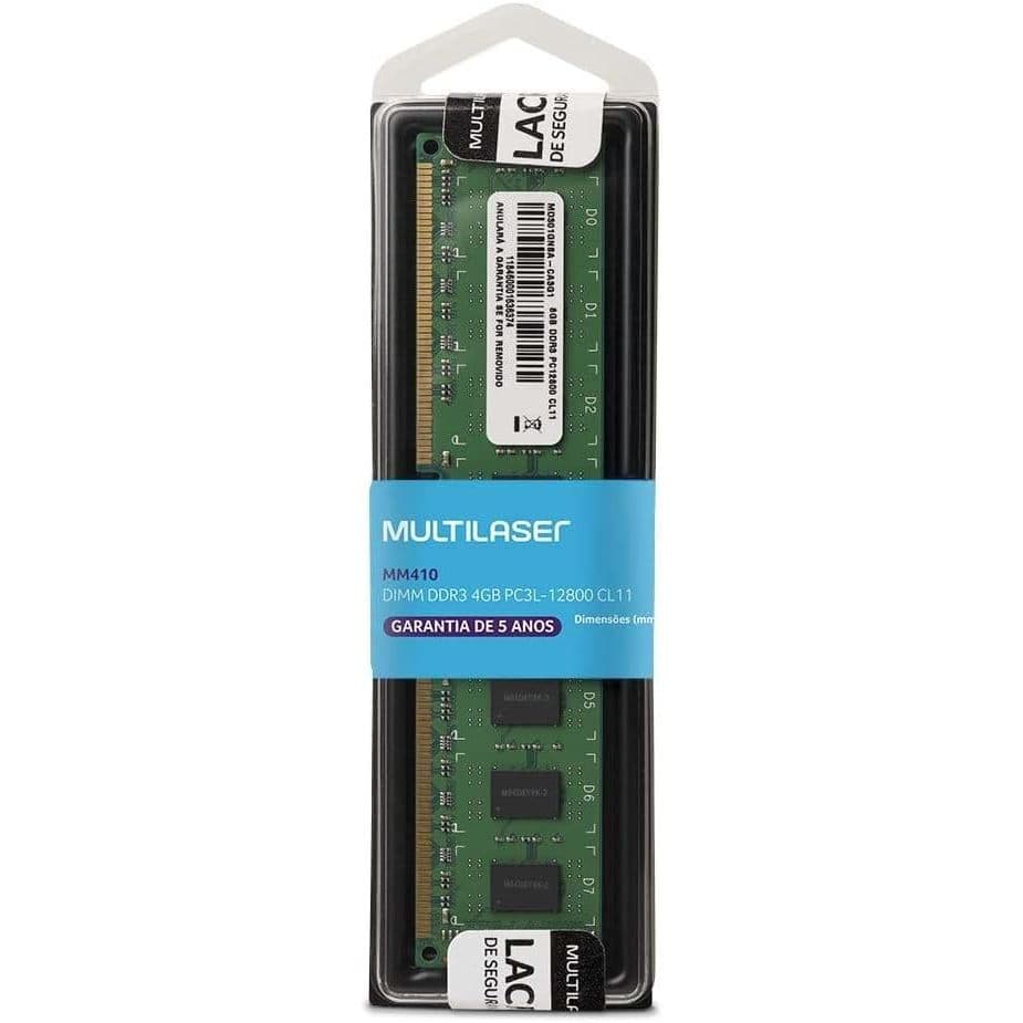 Placa De Memória Multilaser Dimm Ddr3 4Gb Pc312800 - MM410