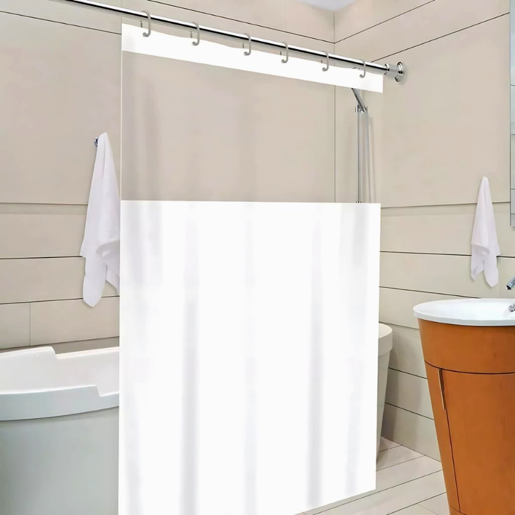 Cortina Box Banheiro Antimofo PVC Com Visor E Ganchos Cores Resistente Presilhas Impermeável