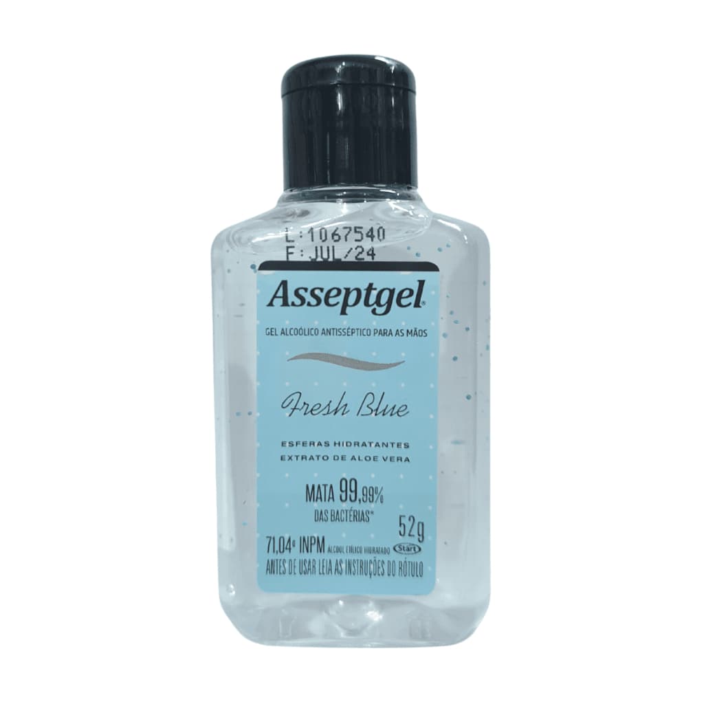 ALCOOL GEL HIGIENIZADOR ASSEPTGEL FRESH BLUE 52G