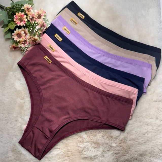 Kit 5 Calcinha Microfibra Premium Feminina Confortável Barato Lingerie Dia a Dia
