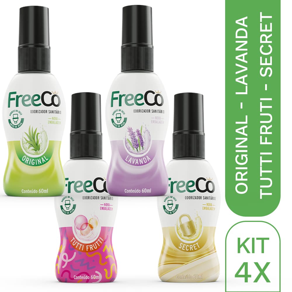 FreeCô Fragrâncias Sortidas 60ml - Kit com 4