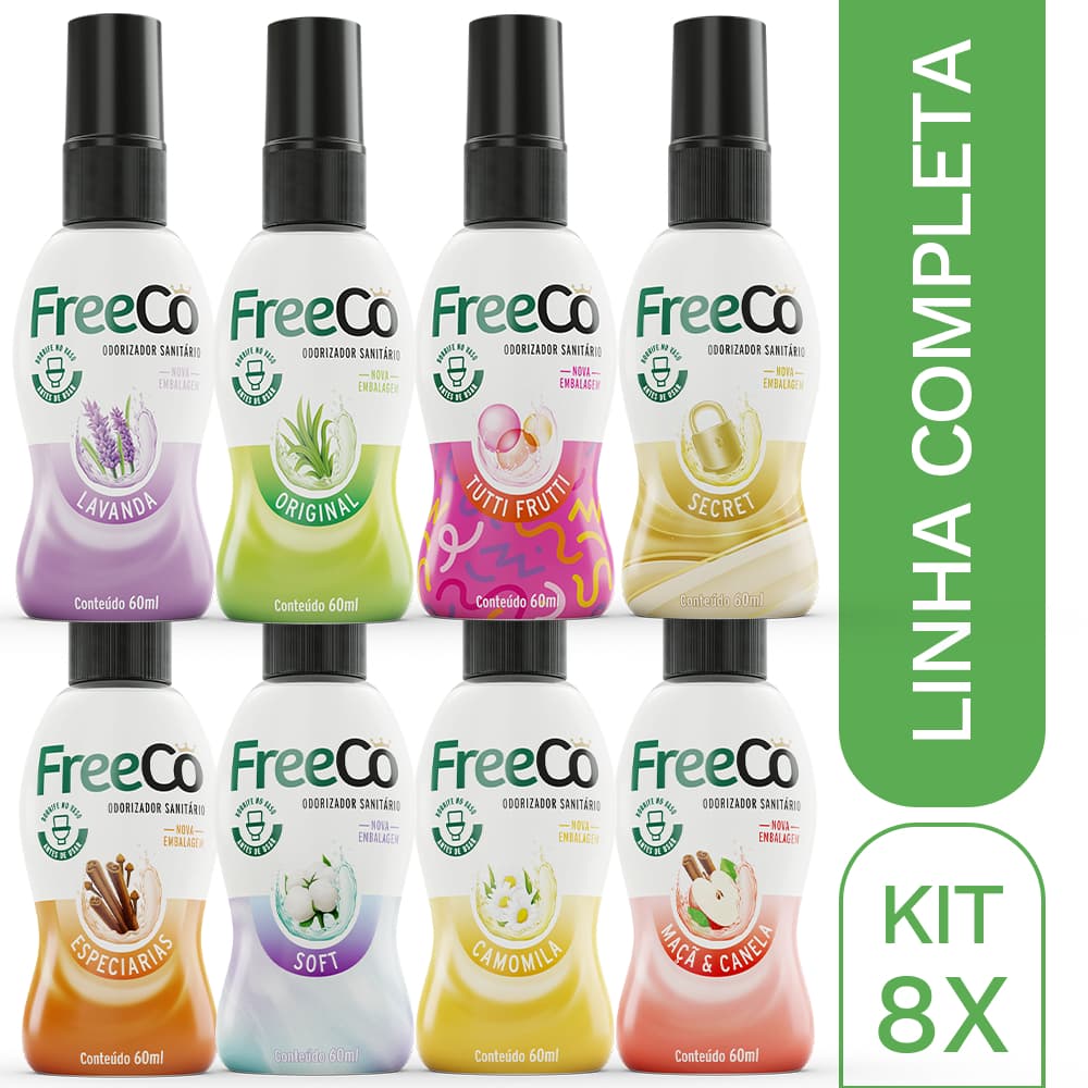 FreeCô Linha Completa de Fragrâncias 60ml - Kit com 8