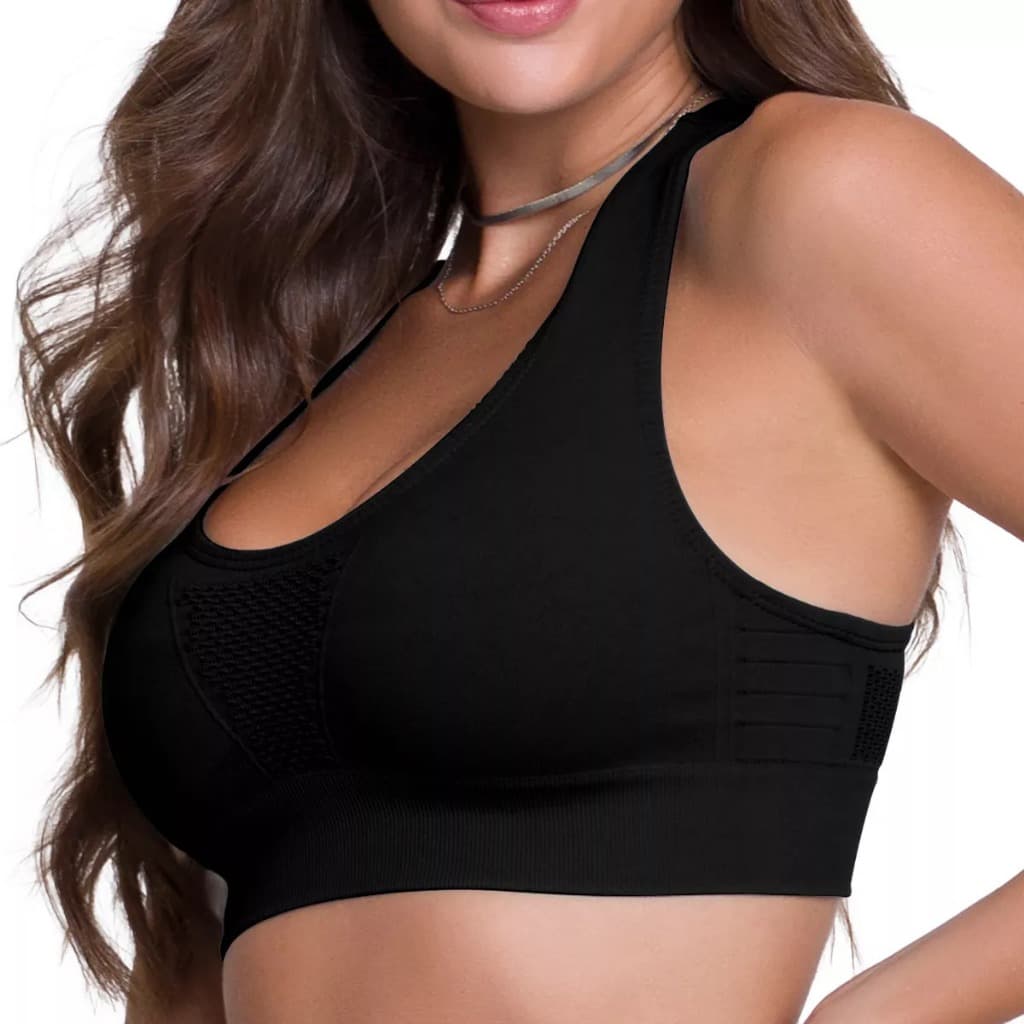 Top Selene Nadador Poliamida Sem Costura Alta Sustentação Reforçado Fitness Academia Corrida Sem Bojo