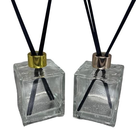 Kit 2 Frascos Vidro Difusor Aromatizador de Ambiente Cubo Cristal 250ml Banheiro Escritório Casa