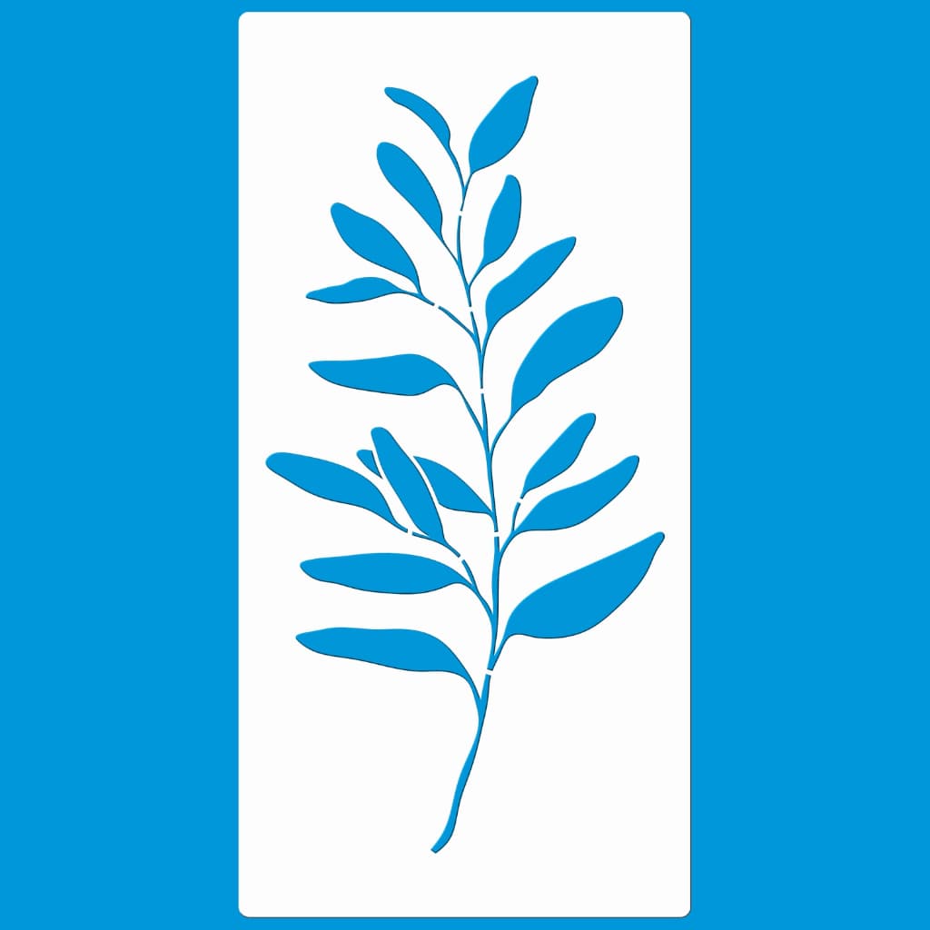 Stencil 12 X 24 Ramo De Folhas Molde Vazado Pintura Tecido Mdf Madeira Parede Camiseta Pano Prato