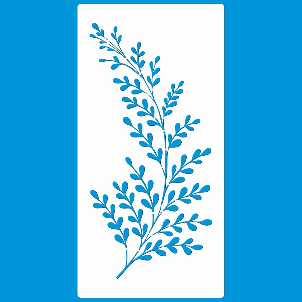 Stencil 12 X 24 Raminho Mini Folha Molde Vazado Pintura Tecido Mdf Madeira Camiseta Pano De Prato