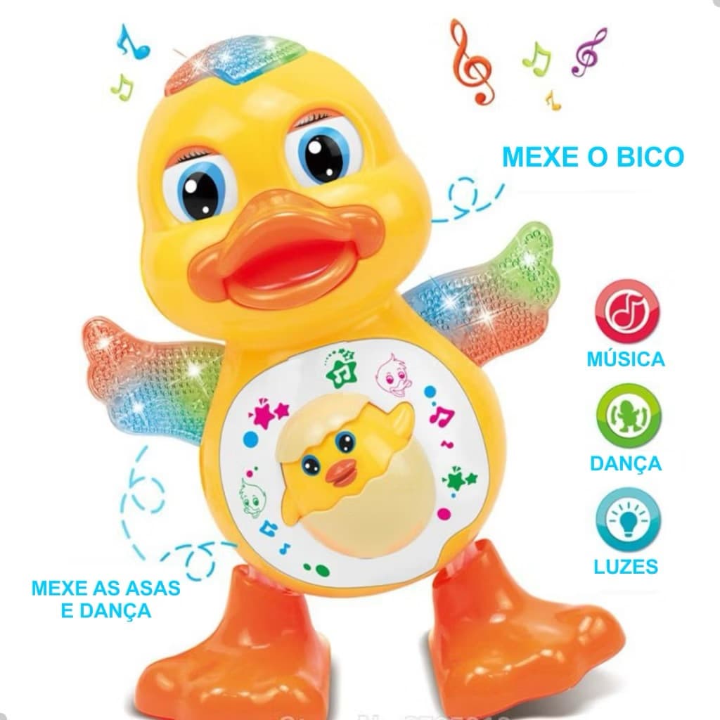 Brinquedo Pato Patinho Dançante Musical Dança, Anda, Mexe, com Luz E Som
