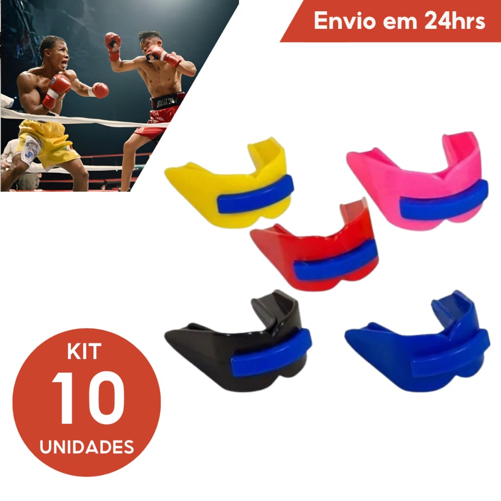Kit 10 Un Protetor Bucal Duplo Moldável P/  Lutas, Boxe MMA
