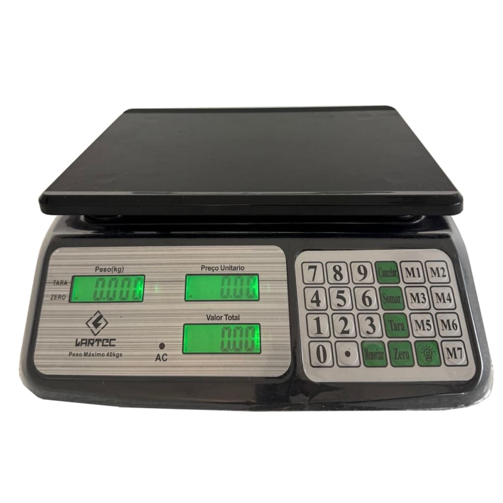 Balança Eletrônica de Cozinha Digital Alta Precisão 40kg Bateria Lítio Uso Doméstico Lartec