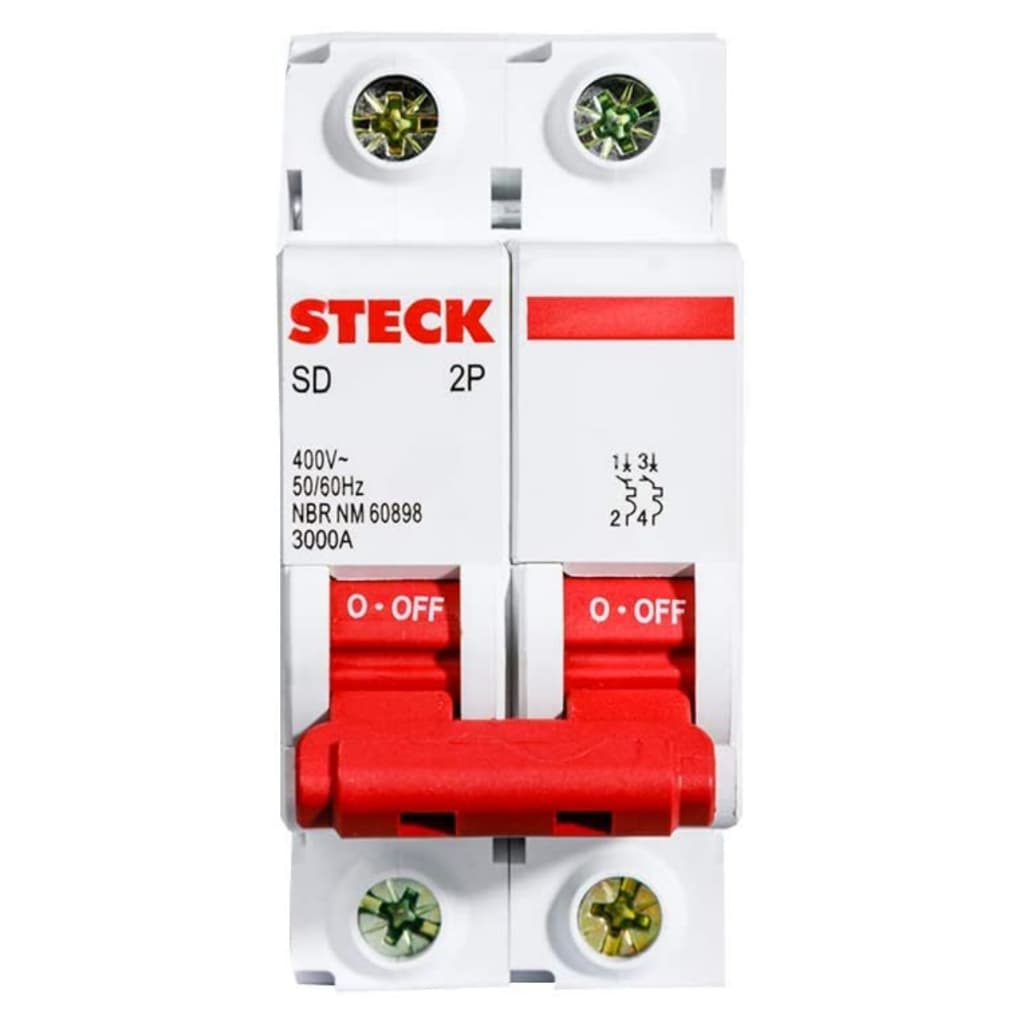 Disjuntor Bipolar Série SD62 50A 2P Curva C Steck