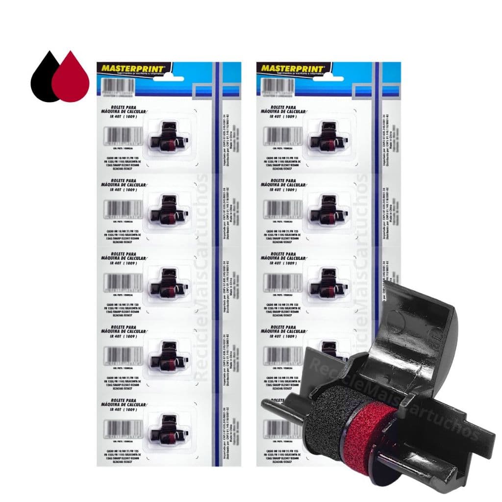 10 Rolete P/ Maquina De Calcular Ir 40t Ir40t 1009 Bicolor