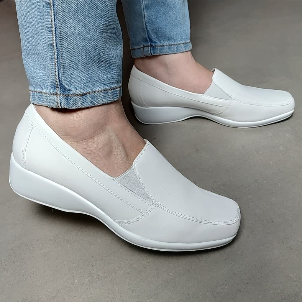 Sapato Fem Super Conforto Firezzi Uniforme Branco Enfermagem