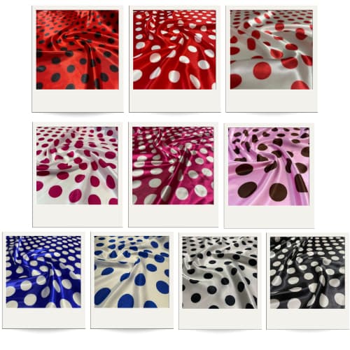 Tecido Cetim Estampado Poá Diversas Cores 1,40m fantasias e festas