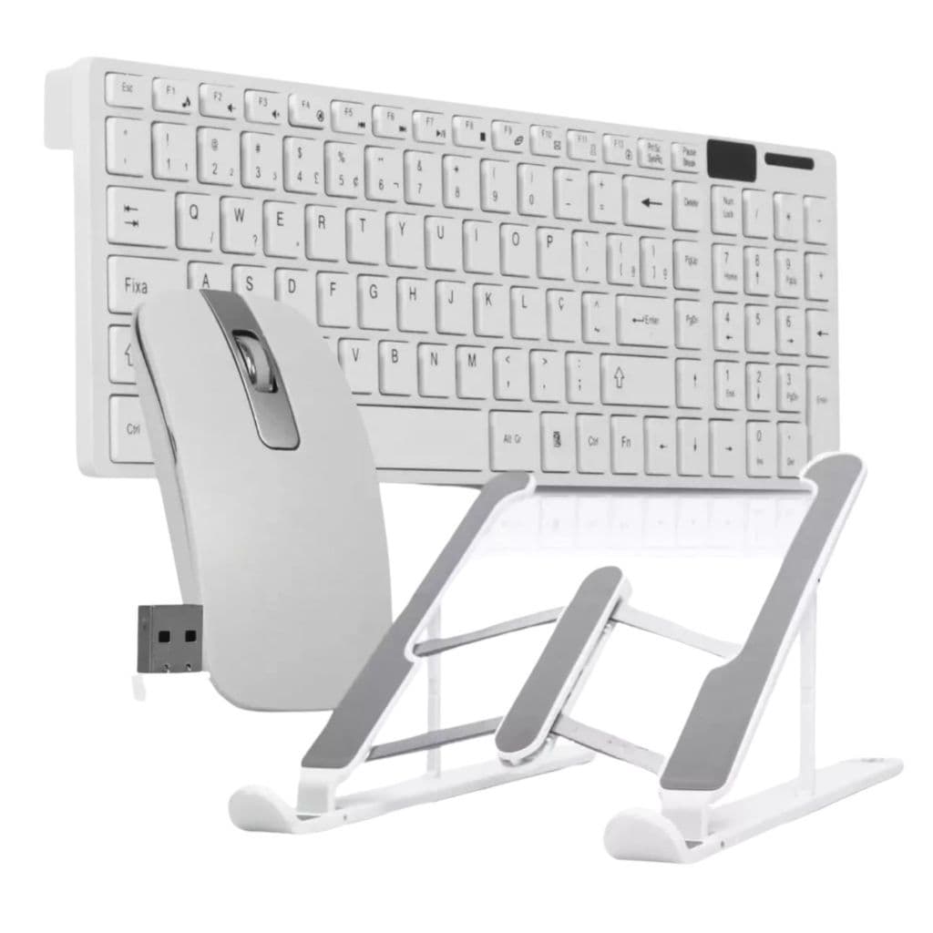 Kit Teclado E Mouse Sem Fio usb Wireless 2.4ghz  Óptico MingStore E  Suporte de mesa para notebook