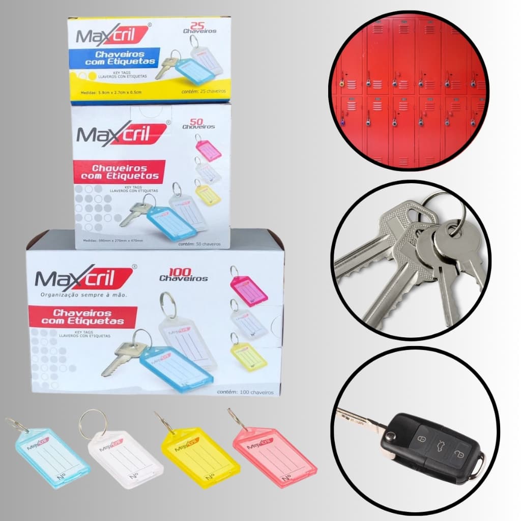 Chaveiro Organizador Identificador De Chaves Com Etiqueta