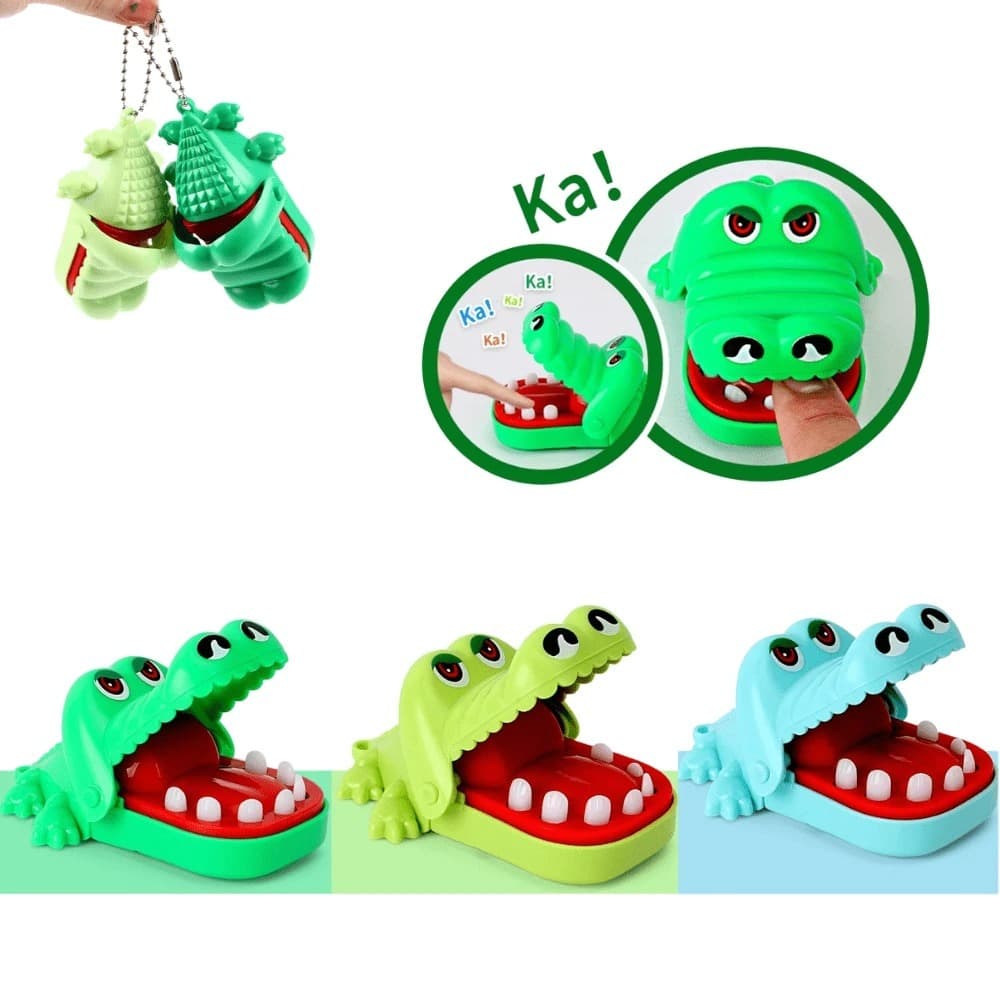 Mini Brinquedo Infantil Crocodilo Boca De Dentista Mordida Finger Game Pegadinhas