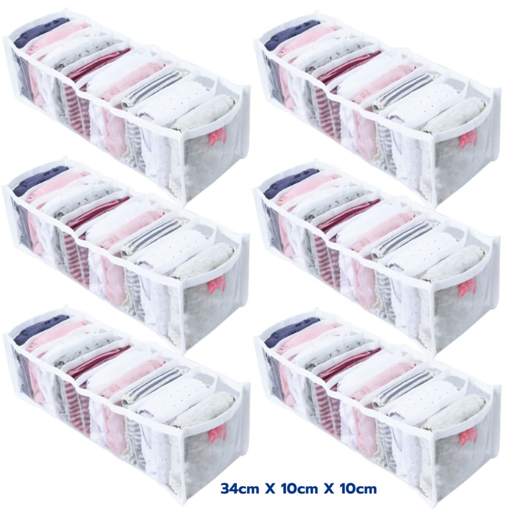 Kit 6 Organizador P de Gaveta Cômoda Guarda-Roupas para Roupa Intima Cuecas Meias Calcinha e Body Rn